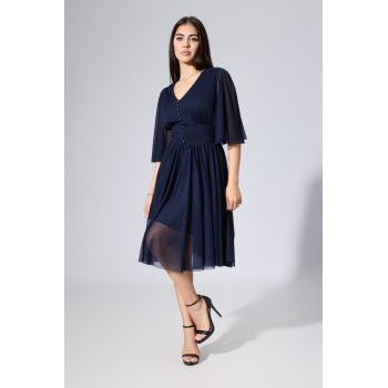 Rochie de ocazie din voal cu sclipici Felicity Bleumarin