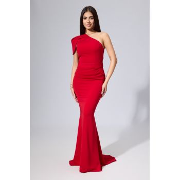 Rochie de ocazie tip sirena cu model one shoulder Seona Rosie