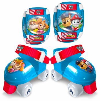 Role pentru copii Stamp Paw Patrol reglabile intre marimile 23-27, cotiere si genunchiere incluse