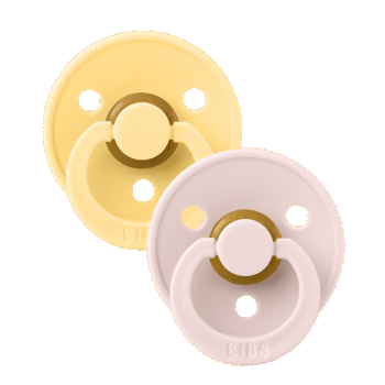Set 2 suzete Bibs Colour Latex, tetina rotunda, 6 luni + Pale ButterPetal