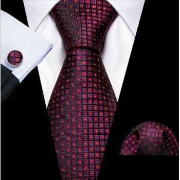 Set cravata + batista + butoni - matase - model 595