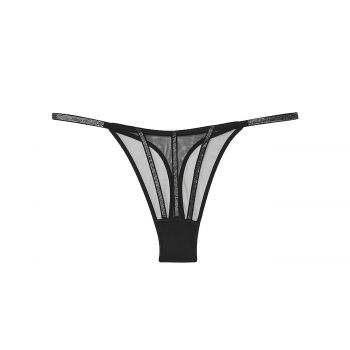 Sheer shine thong panties xs