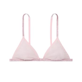 Sheer triangle bralette with glitter m