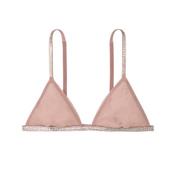 Sheer triangle bralette with glitter m