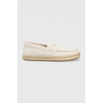 Toms mocasini din piele intoarsa Stanford Rope 2.0 culoarea gri, 10019898