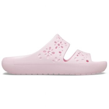 Papuci Crocs Classic Floral Cut-Out Sandal Roz - Pink Milk