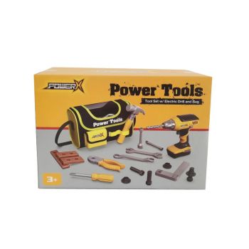 Power X Construction Tools 21 Pcs W/ Storage Bag And B/o Drill (20358)