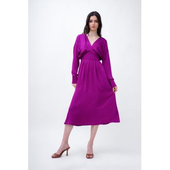 Purple Midi Dress With Corset