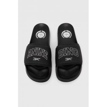 Reebok LTD slapi de piele Classic Slide femei, culoarea negru, RMIC002C99LEA0011001