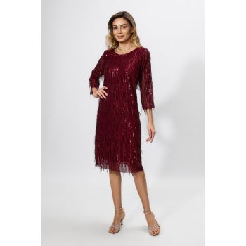 Rochie de ocazie din tull cu paiete Gamelia Bordo