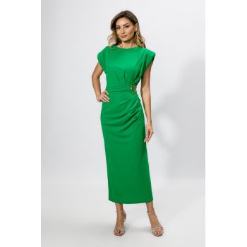 Rochie eleganta din licra cu umeri buretati Ceyda Verde Deschis