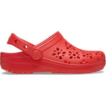 Saboti Crocs Classic Floral Cut-Out Clog Kids Rosu - Cherry Red