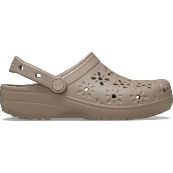 Saboti Crocs Classic Floral Cut-Out Clog Maro - Taupe ieftini de firma originali