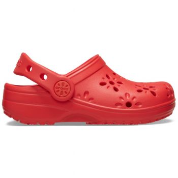 Saboti Crocs Classic Toddler Floral Cut-Out Clog Rosu - Cherry Red