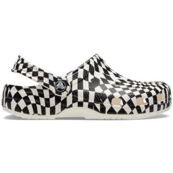 Saboti Crocs Warped Checker Clog Kids Alb - White/Black