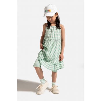 Coccodrillo rochie din bumbac culoarea verde, maxi, drept, HOLIDAY SPLASH GIRL KIDS