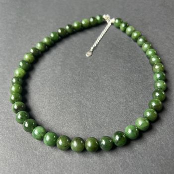 Colier jad verde nefrit Bloom #33