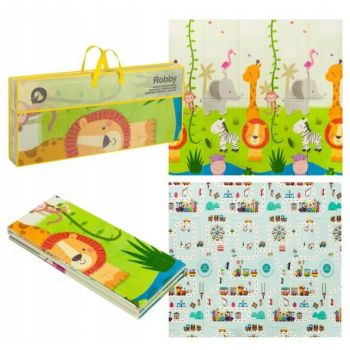 Covoras Educativ Robby Pliabil Impermeabil 200x180cm Cu Imprimeu pe Ambele Parti Multicolor