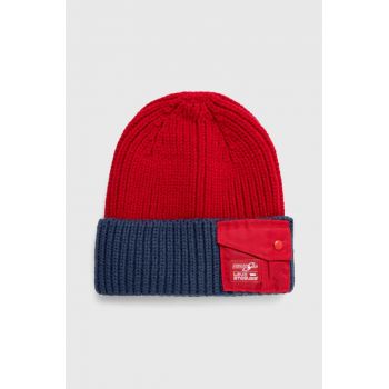 Levi's caciula Gundam Seed culoarea rosu, din tricot gros