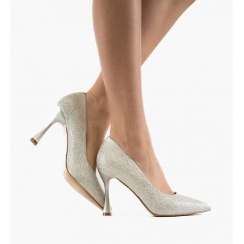 Pantofi stiletto dama Bridie Argintii ieftini de firma originali