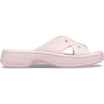 Papuci Crocs Classic Women's Cross Strap Roz - Pink Milk