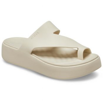 Papuci Crocs Getaway Platform Toe Loop Bej - Sandstone