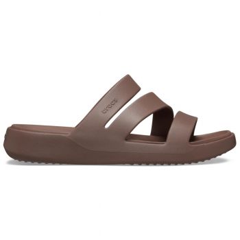 Papuci Crocs Getaway Strappy Maro - Truffle ieftini de firma originali