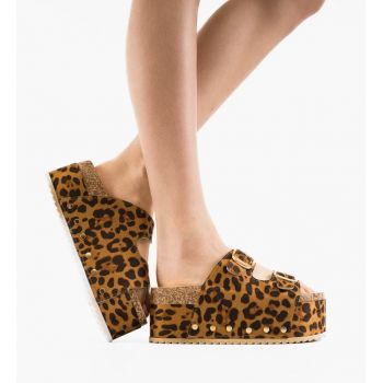 Papuci dama Halima Animal Print ieftine de firma originale