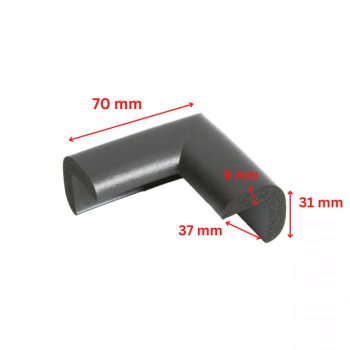 Protectie colturi Car Boy Safety 37x70x31x9mm Negru