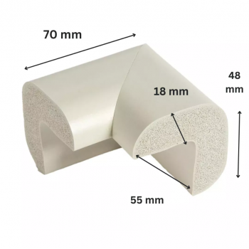 Protectie colturi Car Boy Safety 55x70x48x18mm Gri Deschis