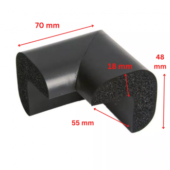 Protectie colturi Car Boy Safety 55x70x48x18mm Negru