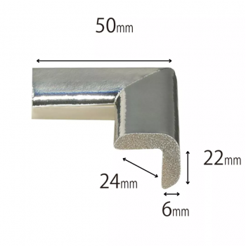 Protectie colturi mobila argintiu metalizat 24x50x22x6mm