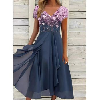 Rochie dama, model floral, Alegria, marimea XXXL
