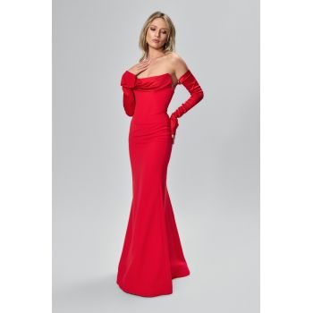 Rochie de ocazie premium tip sirena fara bretele Fabulous Rosie
