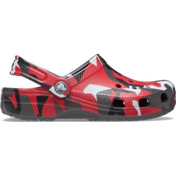 Saboti Crocs Classic Geo Camo Clog Kids Gri - Slate Grey/Multi