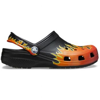 Saboti Crocs Classic Toddler Classic Flames Clog Negru - Black/Multi