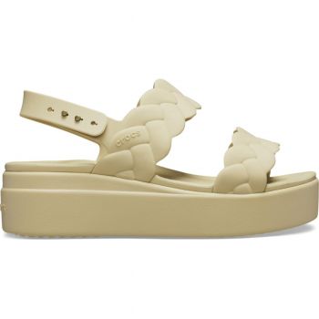 Sandale Crocs Brooklyn Woven Low Wedge Maro - Chai ieftine de firma originale