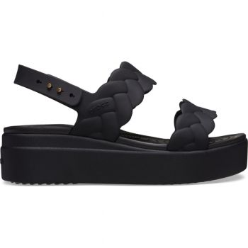 Sandale Crocs Brooklyn Woven Low Wedge Negru - Black/Black