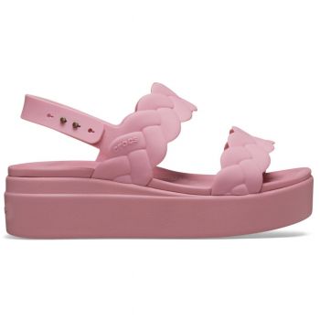 Sandale Crocs Brooklyn Woven Low Wedge Roz - Rosette
