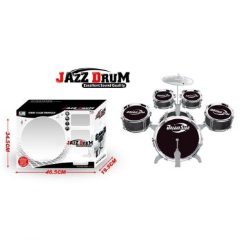 Set tobe de jucarie Jazz Drum Dream Star cu 5 tobe si cinele, pentru copii