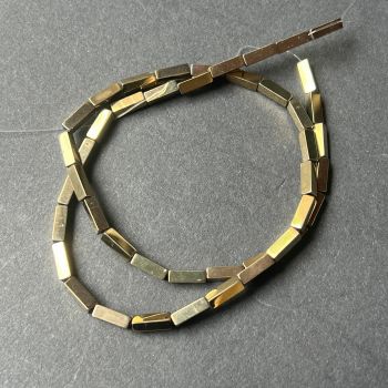 Sirag margele pietre semipretioase HEMATIT BRICK BRONZ