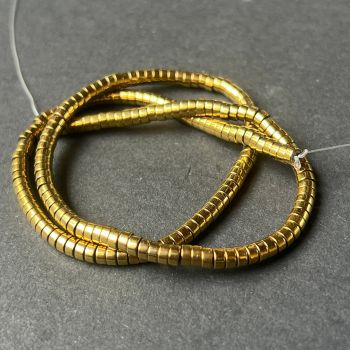 Sirag margele pietre semipretioase HEMATIT DISC GOLD