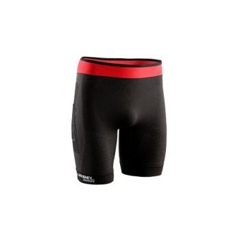 Colanți scurți bărbați Trail Running, Lurbel Tifon Pro, negru-roșu