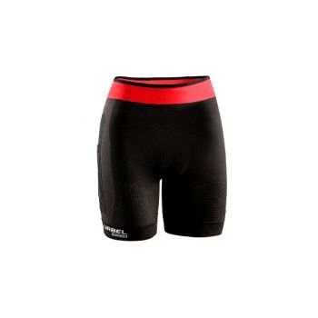 Colanți scurți femei Trail Running, Lurbel Tifon Pro, negru-roșu