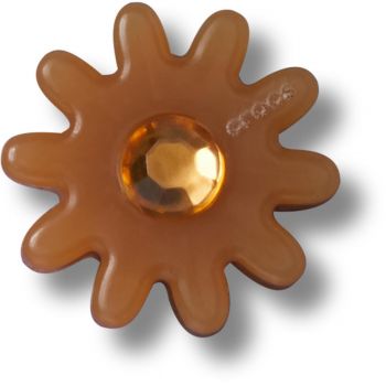 Jibbitz Crocs Brown Flower with Gem ieftini de firma originali