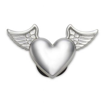 Jibbitz Crocs Silver Metal Heart and Wings ieftini de firma originali