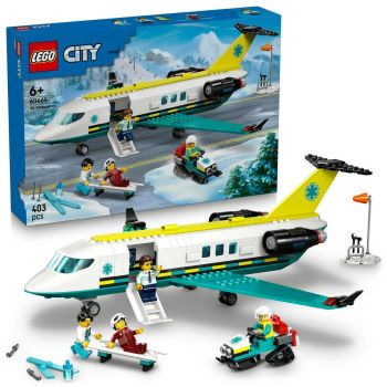 Set LEGO City - Avion-ambulanţă pentru urgenţe (60465)