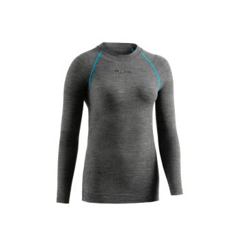 Tricou termic cu mânecă lungă femei, Lurbel Merino, gri-turcoaz