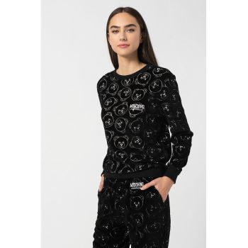 Bluza de pijama cu model monograma