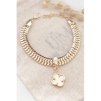 Bratara ajustabila cu talisman floral